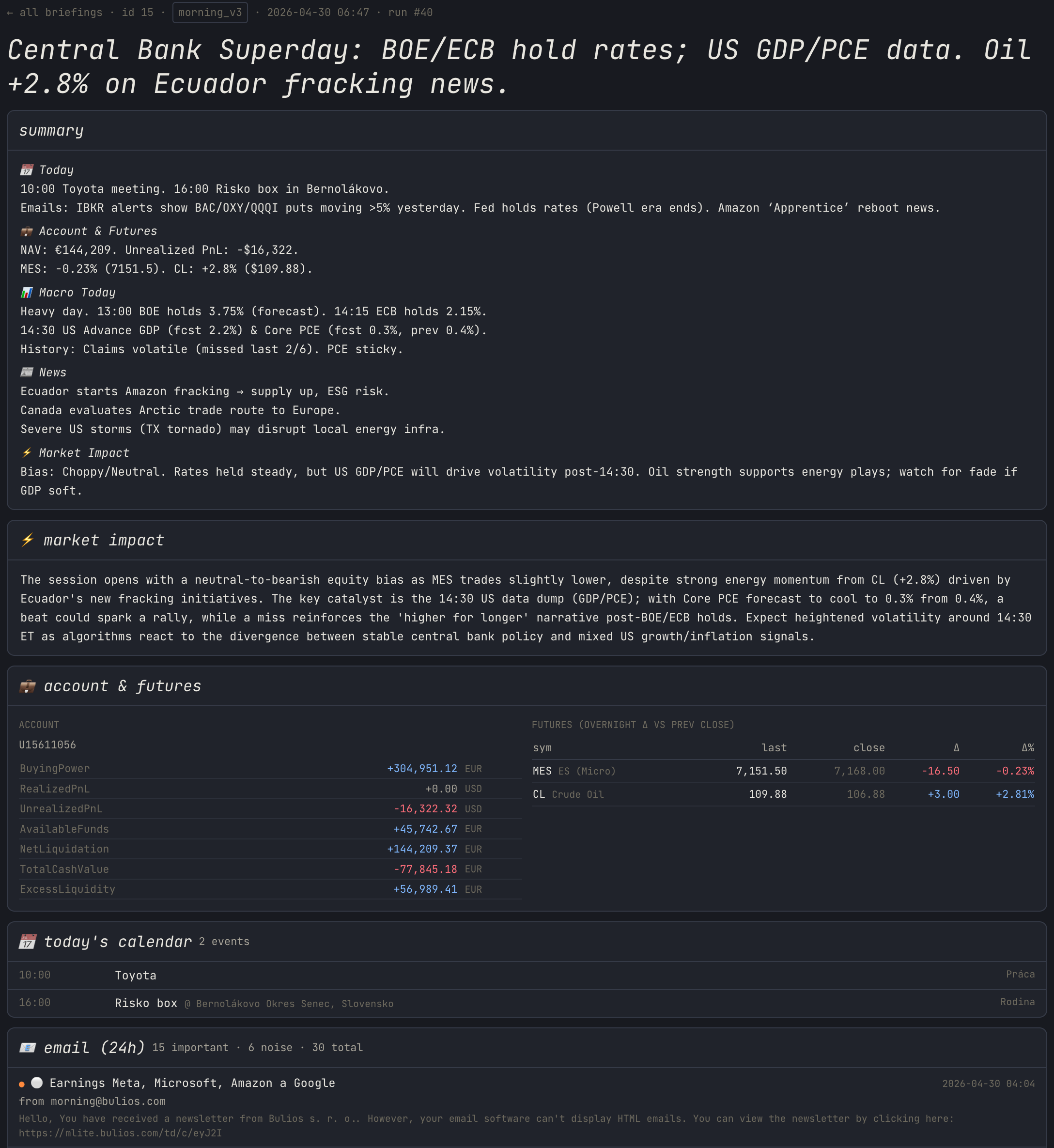 AI morning briefing